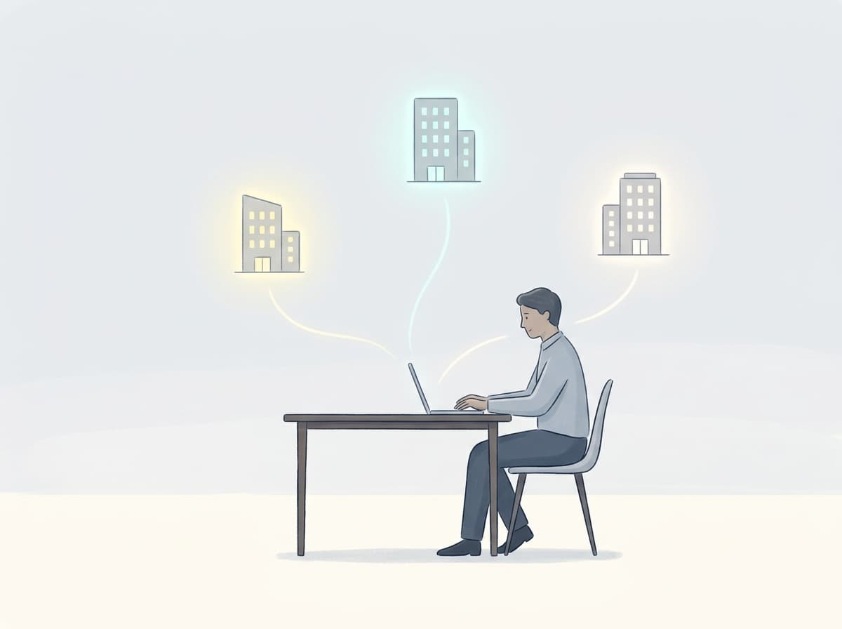 A professional working independently across multiple businesses simultaneously