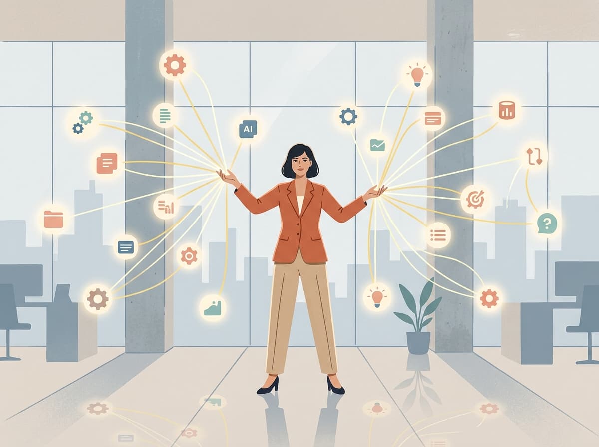 A professional directing AI workflows inside an organization